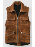 Men Suede Leather Vest