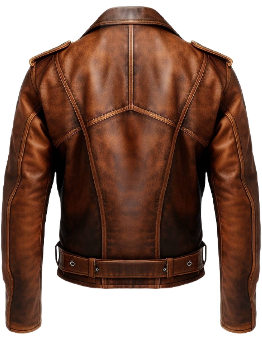 Men’s Vintage Biker Brown Leather Jacket – Vintage Brown Leather Jacket