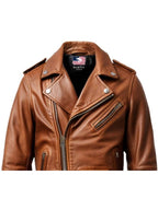 Men’s Vintage Brown Biker Leather Jacket – Vintage Brown Jacket