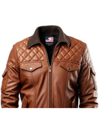 Men's Leather Bomber Jacket