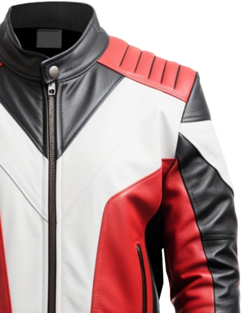 Men’s Faux Leather Red and Black Leather Jacket
