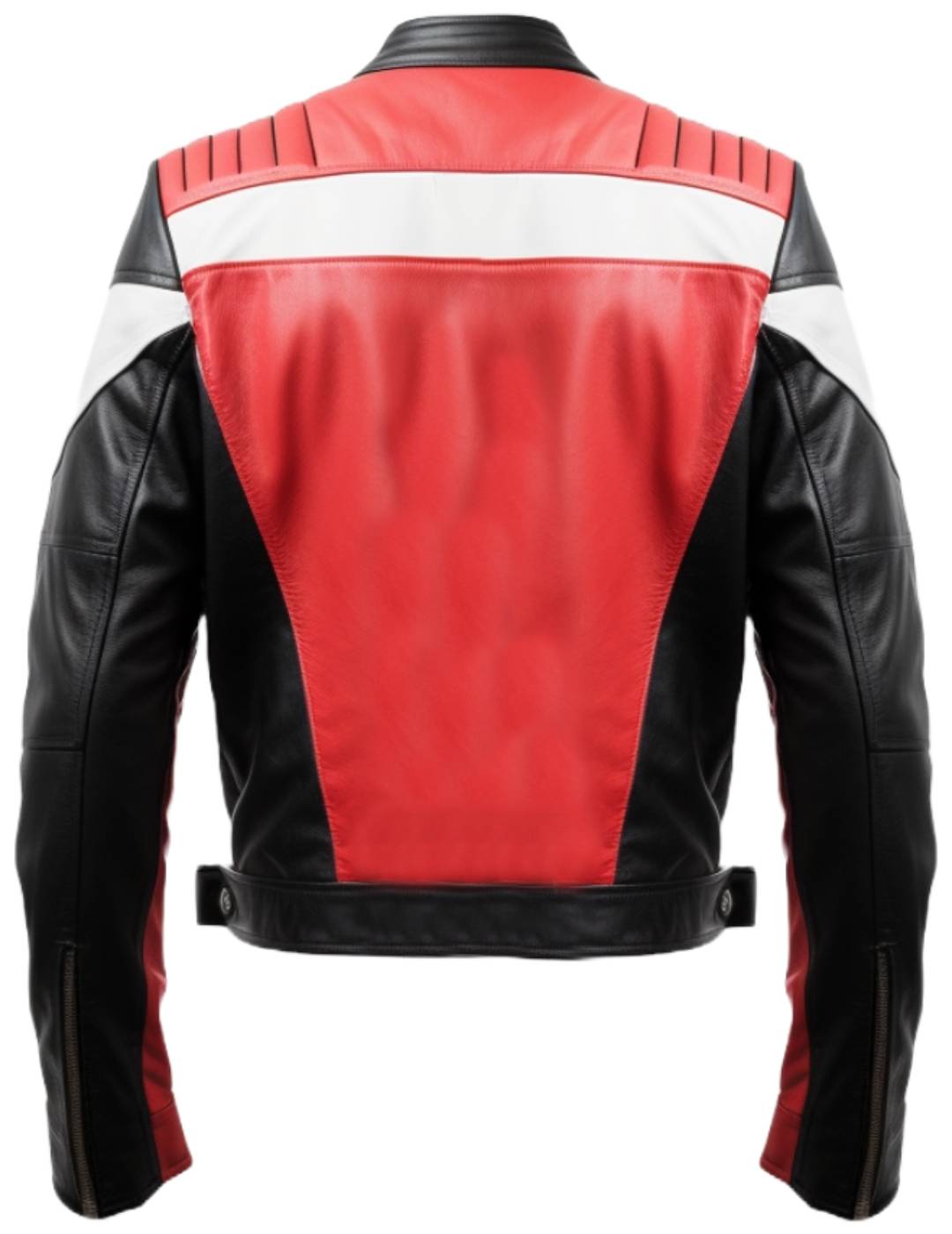 Men’s Faux Leather Red and Black Leather Jacket