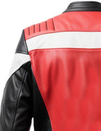 Men’s Faux Leather Red and Black Leather Jacket