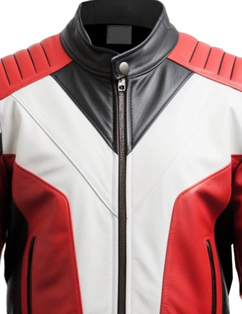 Men’s Faux Leather Red and Black Leather Jacket