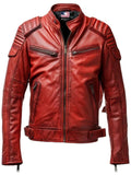 Men’s Red Waxed Leather Jacket