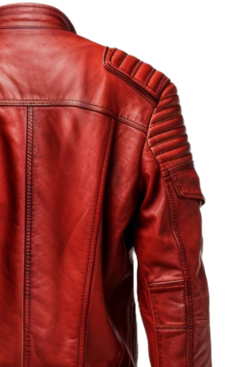 Men’s Red Waxed Leather Jacket
