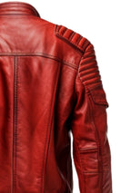 Men’s Red Waxed Leather Jacket