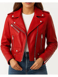Olivia Leather Red Jacket – Women’s Premium Red Leather Jacket