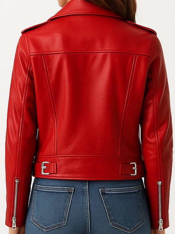 Olivia Leather Red Jacket – Women’s Premium Red Leather Jacket