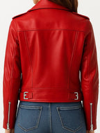 Olivia Leather Red Jacket – Women’s Premium Red Leather Jacket
