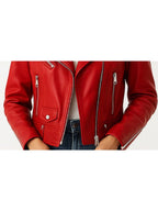 Olivia Leather Red Jacket – Women’s Premium Red Leather Jacket