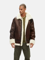 Classic Brown Sheepskin B3 Bomber Shearling Jacket