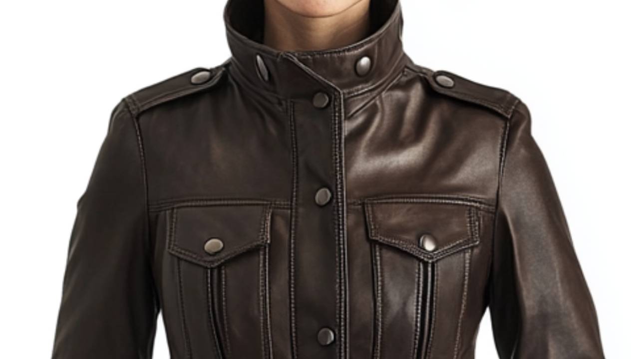 Poppy Leather Brown Jacket - Women's Leather Jacket Brown