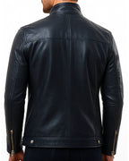 Reggie Black Leather Jacket - Men Leather Jacket Black