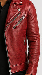 Reuben Red Leather Jacket - Leather Jacket for Men Red