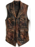 Riggs Vintage Brown Leather Vest