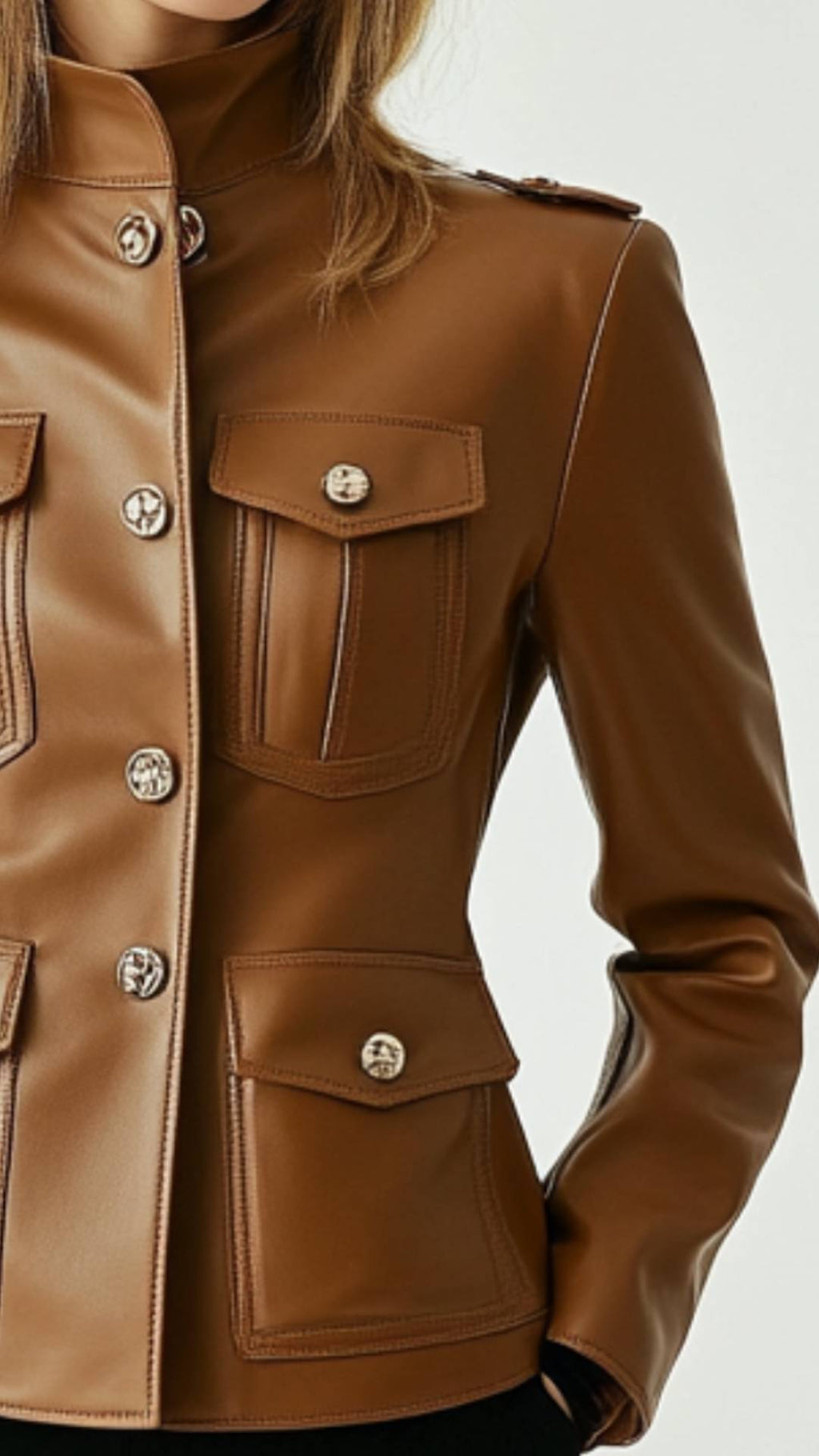 Rosie Leather Brown Jacket – Women’s Genuine Leather Jacket