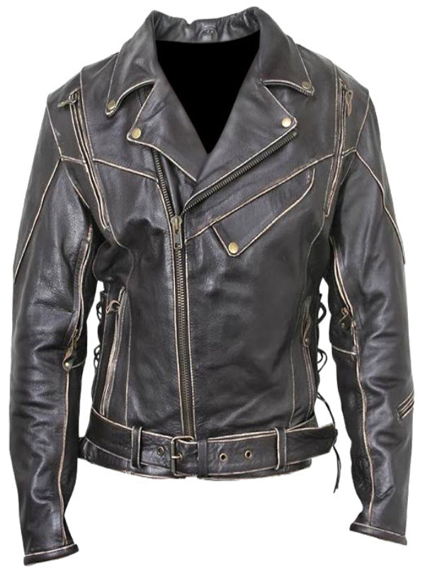 Men’s Brando Rub-Off Leather Jacket