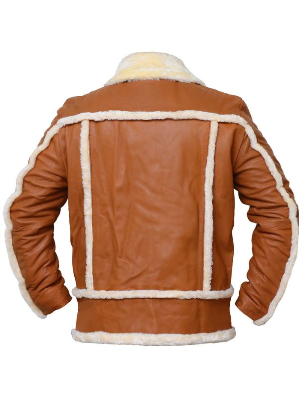 Tan leather jacket for winter