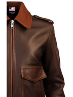 Women Aviators' Leather Bomber Jacket