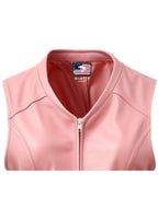 Women’s Baby Pink Leather Vest