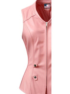 Women’s Baby Pink Leather Vest