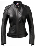 Women Black Bomber Leather Jacket