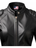 Women Black Bomber Leather Jacket