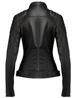 Women Black Bomber Leather Jacket