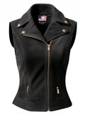 Women’s Black Suede Leather Vest