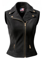 Women’s Black Suede Leather Vest