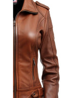 Women Brown Leather Jacket - Women Leather Jackets
