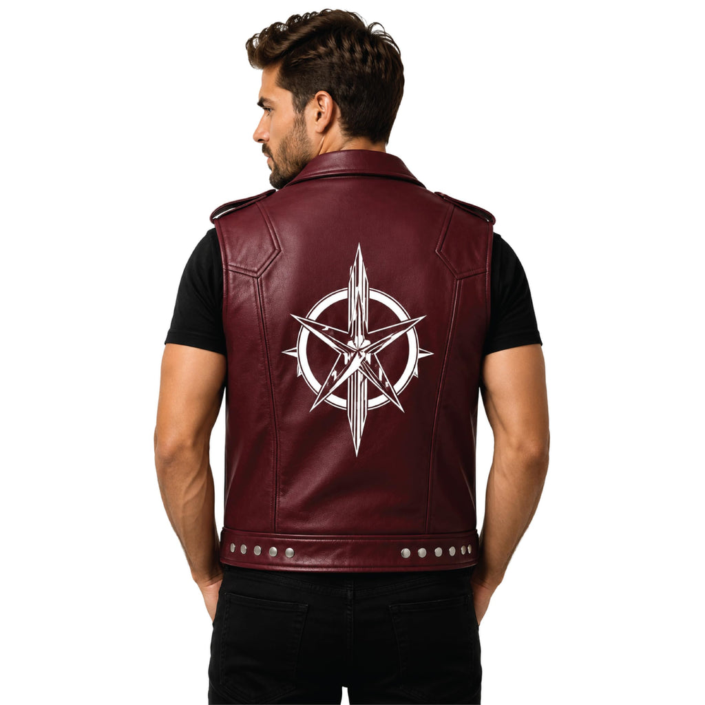 Men's Handmade Cowhide Leather Vest | Classic Biker Vest | Gothic Rocker Sleeveless Jacket