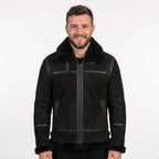 Men's Genuine Sheepskin B3 Bomber Jacket | Suede Shearling Aviator Coat