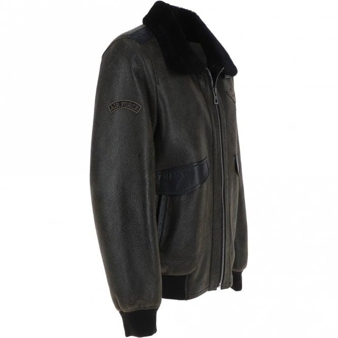 Men's Premium Leather Aviator Jacket with Detachable Collar