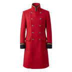 Men's Alchemist Edward Elric Inspired Red Wool Coat Anime Military Cosplay Overcoat Convention