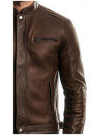 Adam Leather Brown Jacket - Men Leather Jacket Brown