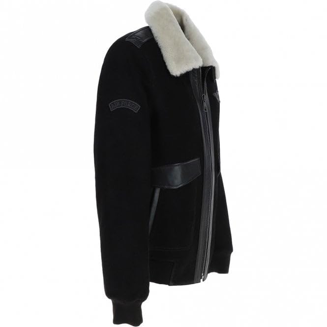 Men's Premium Leather Aviator Jacket with Detachable Collar