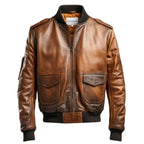 Aviator G1 Distressed Men’s Bomber Vintage Leather Jacket – Distressed Brown - Timber AND Hide