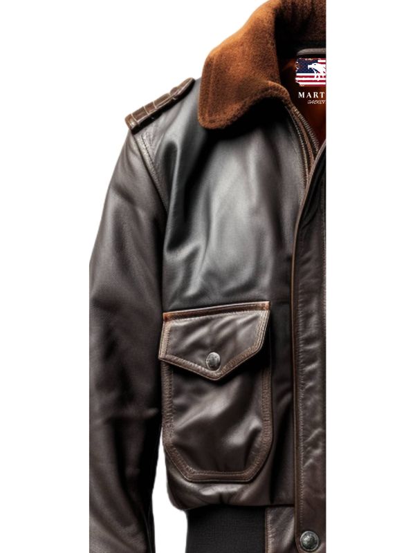 Aviator Men Flight Bomber Leather Jacket