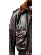 Aviator Men Flight Bomber Leather Jacket