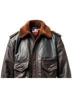 Aviator Men Flight Bomber Leather Jacket