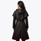 Women's Genuine Leather Hooded Cloak: Medieval Gothic Renaissance Fantasy Cape
