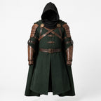 Doctor Doom Inspired Wool Cloak with Leather Armor Cosplay Costume Renaissance Outfit