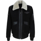 Men's Premium Leather Aviator Jacket with Detachable Collar