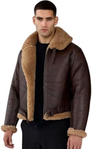 Men's Classic RAF Aviator Sheepskin Leather Dean Winchester Jacket
