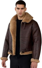 Men's Classic RAF Aviator Sheepskin Leather Dean Winchester Jacket