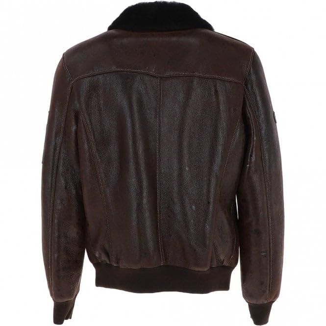 Men's Premium Leather Aviator Jacket with Detachable Collar