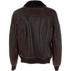 Men's Premium Leather Aviator Jacket with Detachable Collar