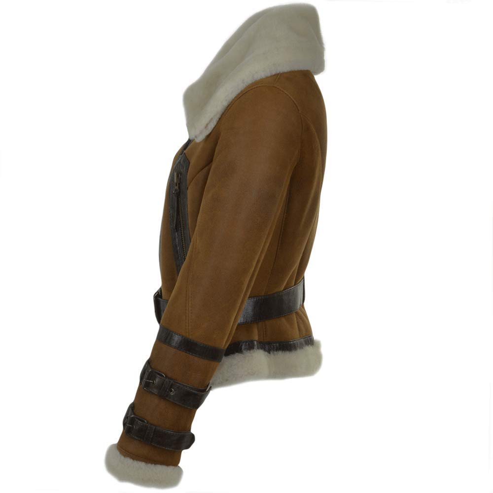 Women's Fitted Sheepskin Aviator Flying Jacket | Leather Slim fit Aviator pilot jacket